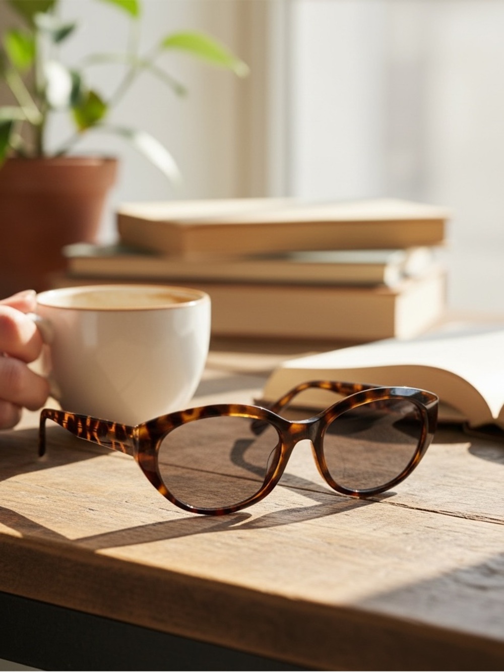 Tortoiseshell Swarovski Cat-Eye Sunglasses - Women